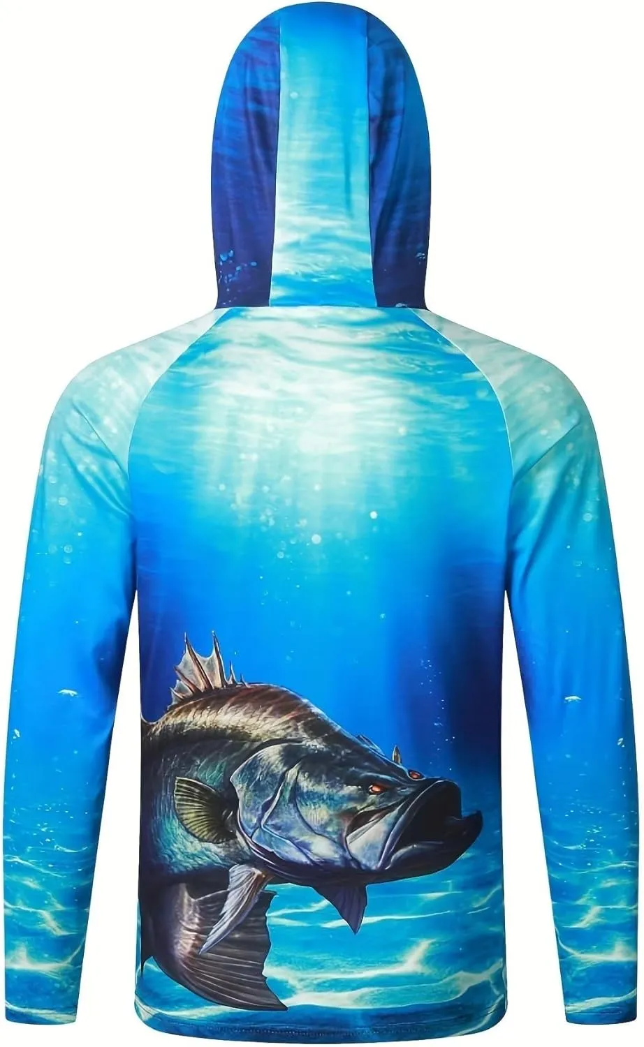 YIBIMOTTO Plus Size Athletic Hoodies for Men UPF 50  Sun Shirt with Mask Long Sleeve Fishing Shirt Sports Shirt Big and Short