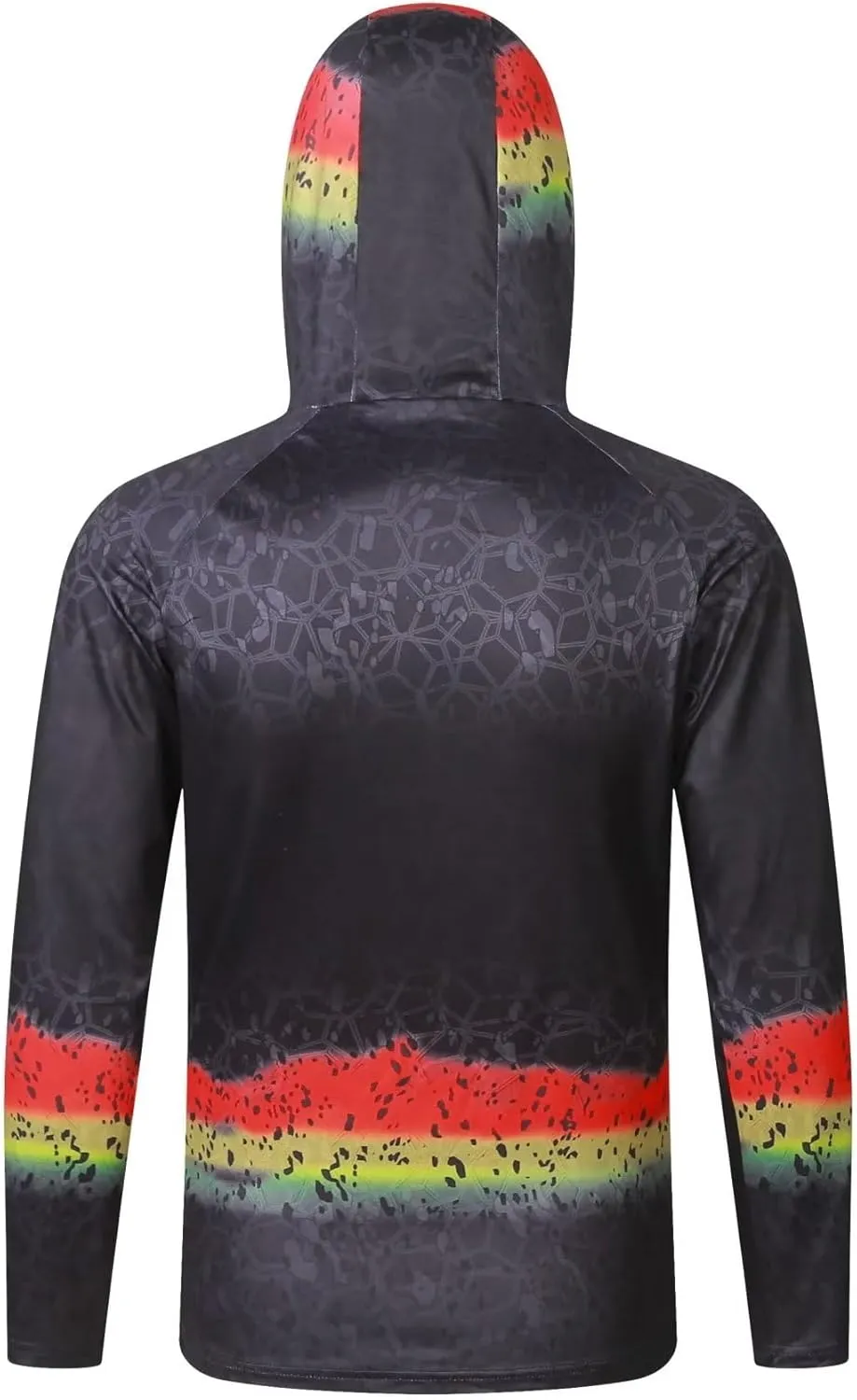 YIBIMOTTO Plus Size Athletic Hoodies for Men UPF 50  Sun Shirt with Mask Long Sleeve Fishing Shirt Sports Shirt Big and Short