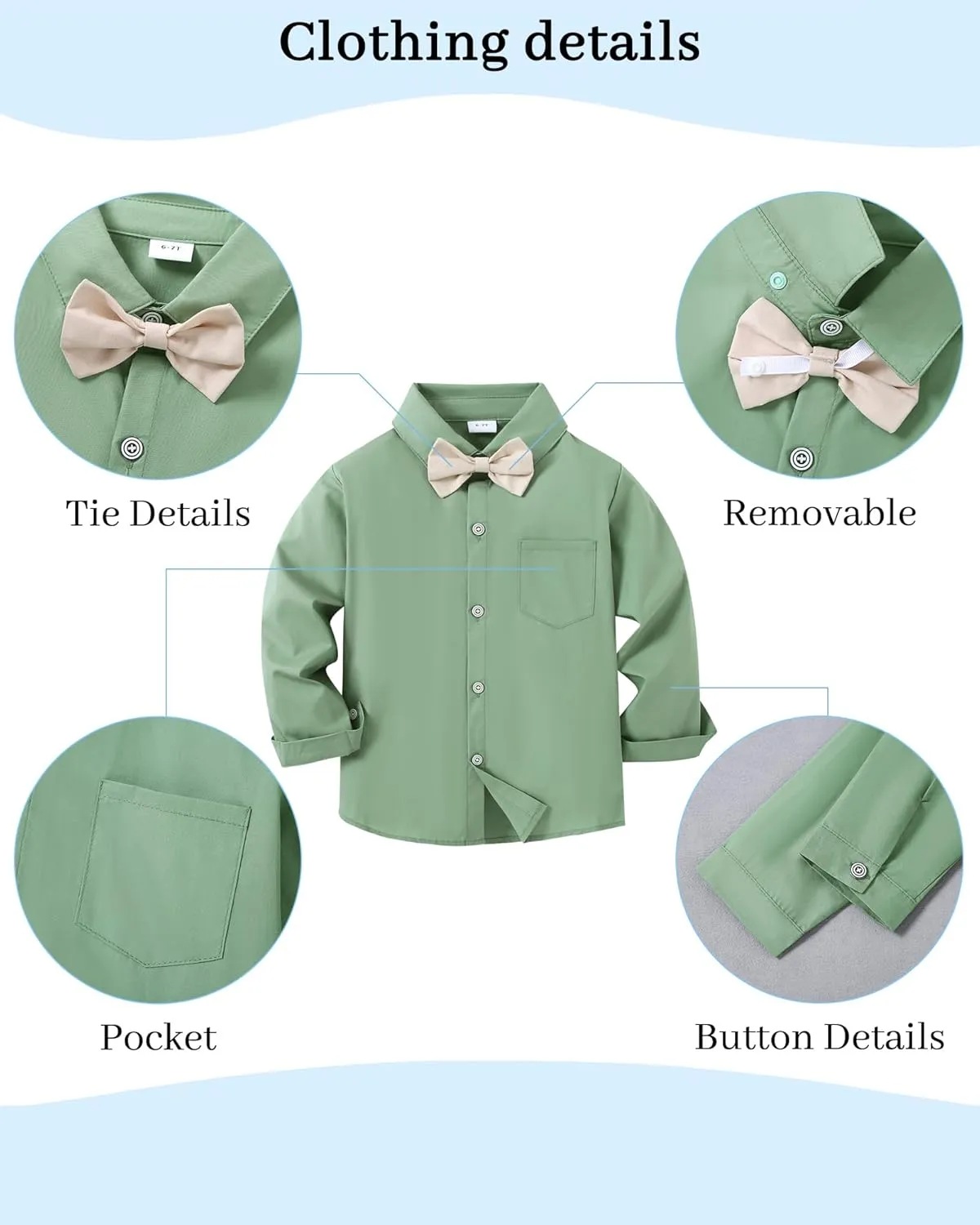 YUEMION Toddler Baby Boy Clothes Suits Gentleman Dress Shirt Bowtie Vest Suspender Pants Boy Formal Wedding Outfits Set 1-5T